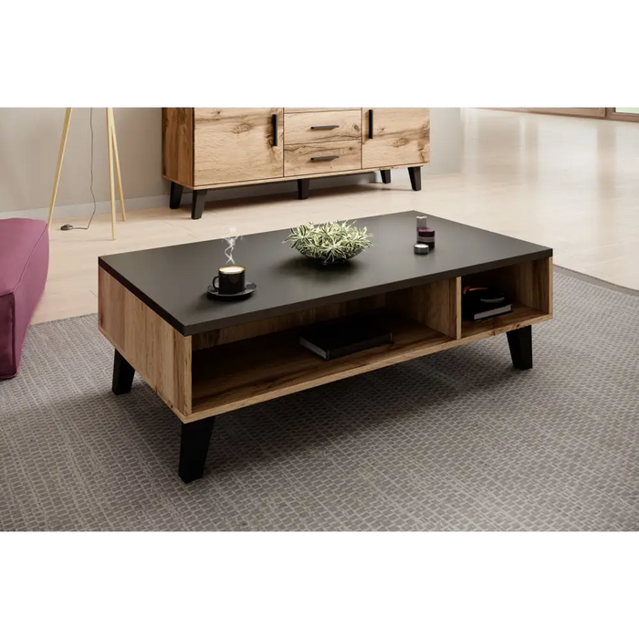 Cama LOTTA 110 coffee table wotan oak/mat black - Wooden benches and tablesLIS-DRE<<<Benches and tablesLIS<<<ActionPL