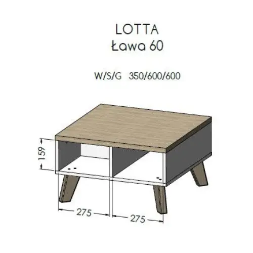 Cama LOTTA 60 coffee table white/sonoma oak - Wooden benches and tablesLIS-DRE<<<Benches and tablesLIS<<<ActionPL