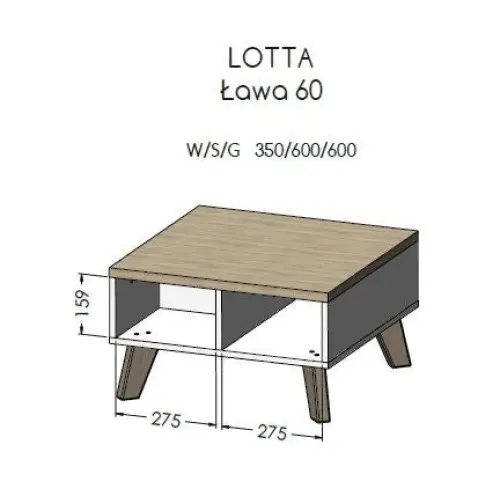 Cama LOTTA 60 coffee table wotan oak/mat black - Wooden benches and tablesLIS-DRE<<<Benches and tablesLIS<<<ActionPL