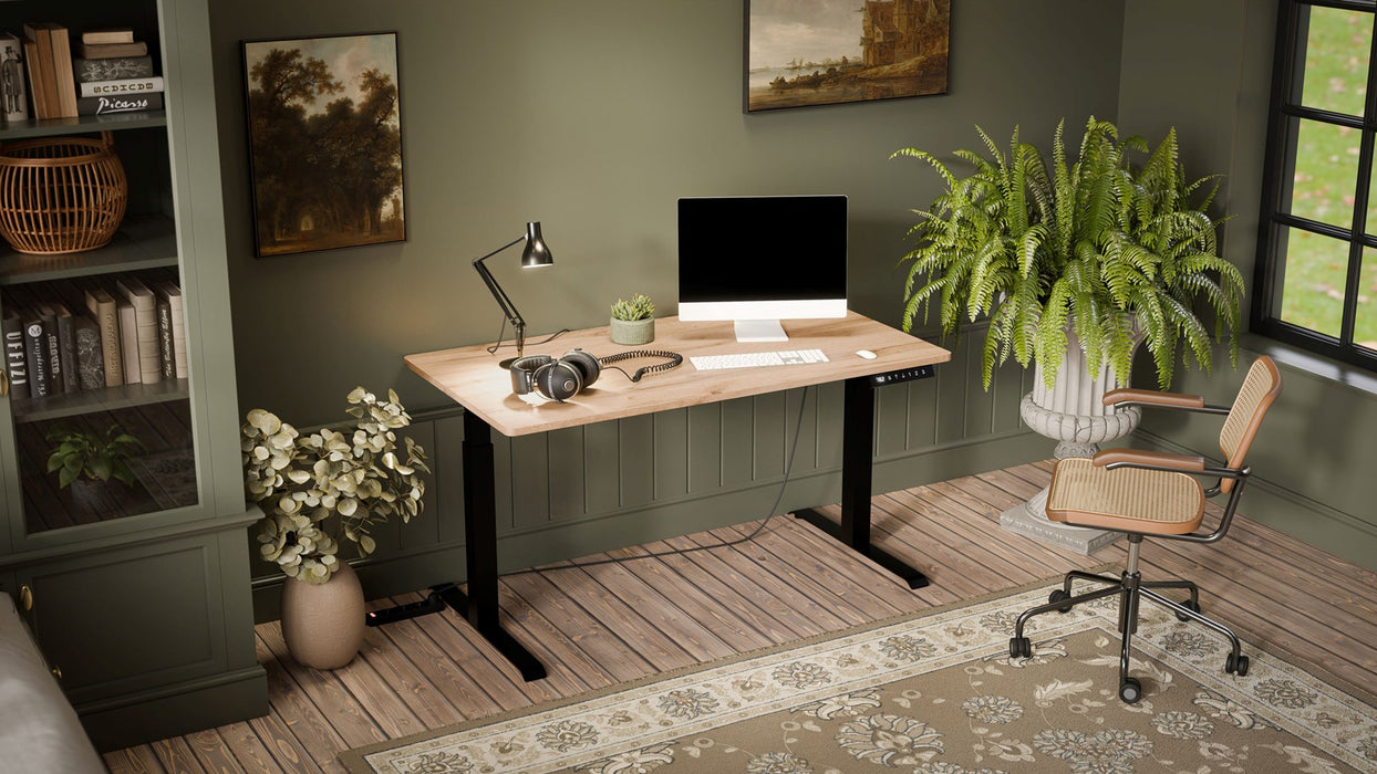 Desk with electric height adjustment MOON LONG 150x80x72-120 black/wotan