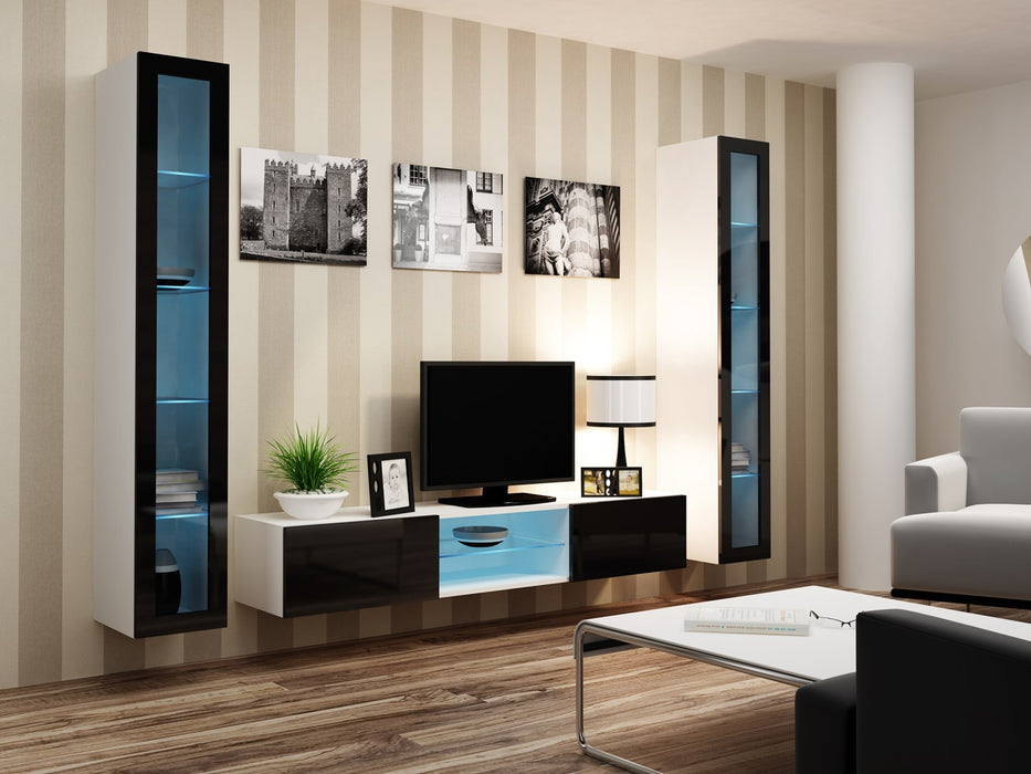 Cama Glass-case VIGO '180' 180/40/30 white/black gloss