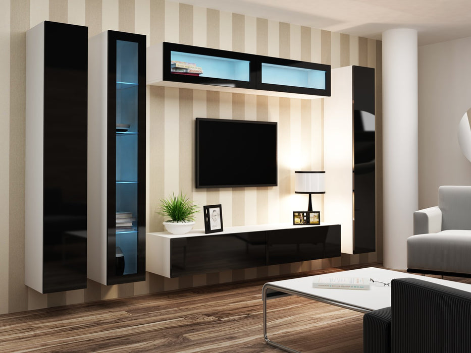 Cama Glass-case VIGO '180' 180/40/30 white/black gloss