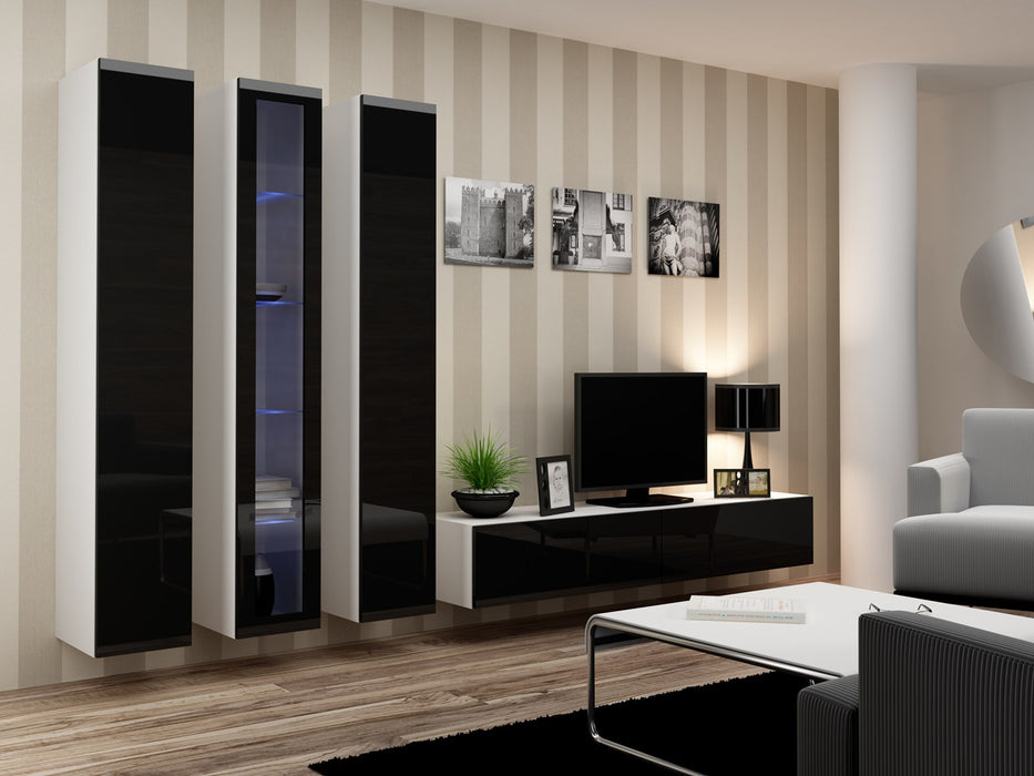 Cama Glass-case VIGO '180' 180/40/30 white/black gloss