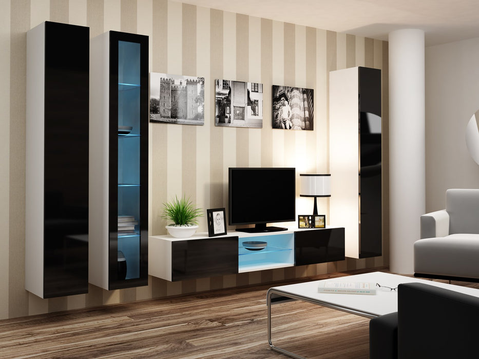 Cama Glass-case VIGO '180' 180/40/30 white/black gloss