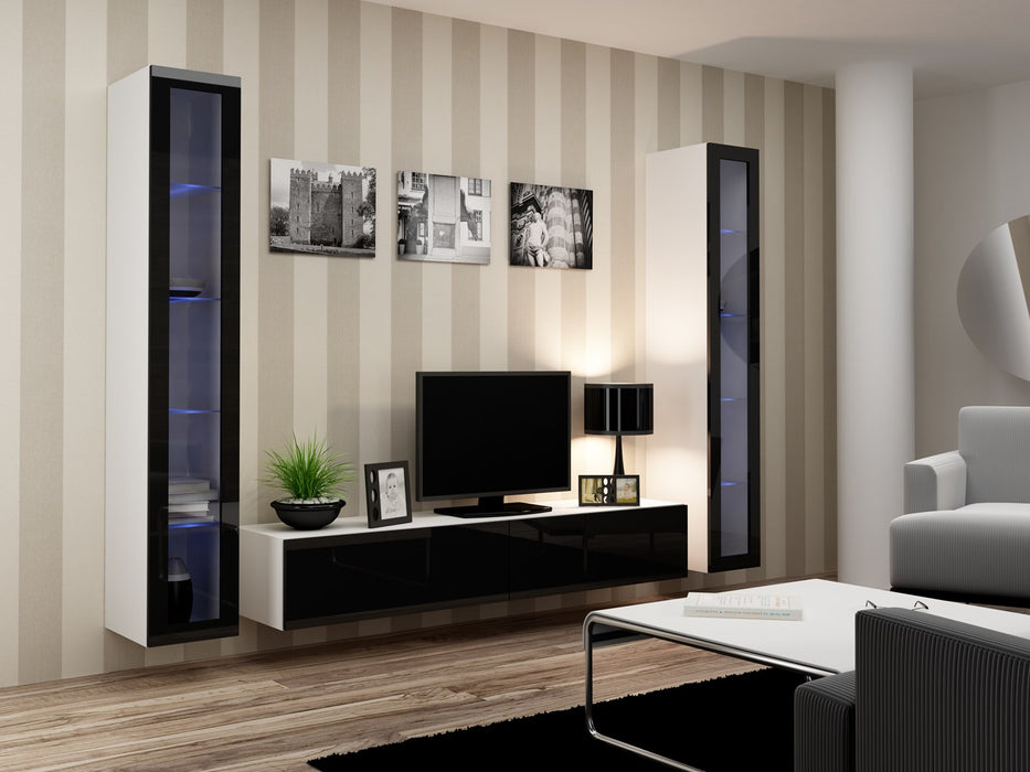 Cama Glass-case VIGO '180' 180/40/30 white/black gloss