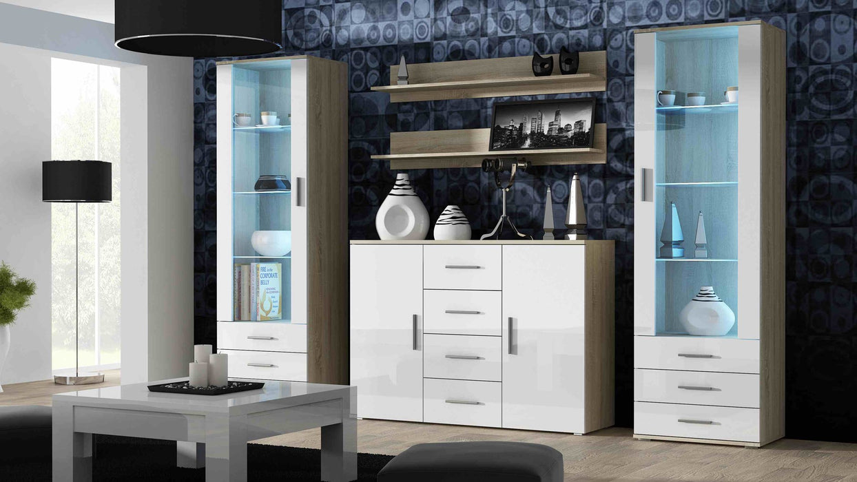 Cama display cabinet SOHO S1 sonoma oak/white gloss
