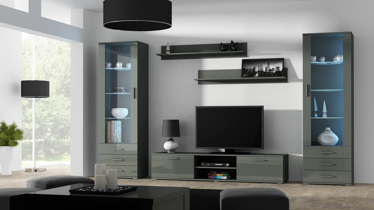 Cama display cabinet SOHO S1 grey/grey gloss