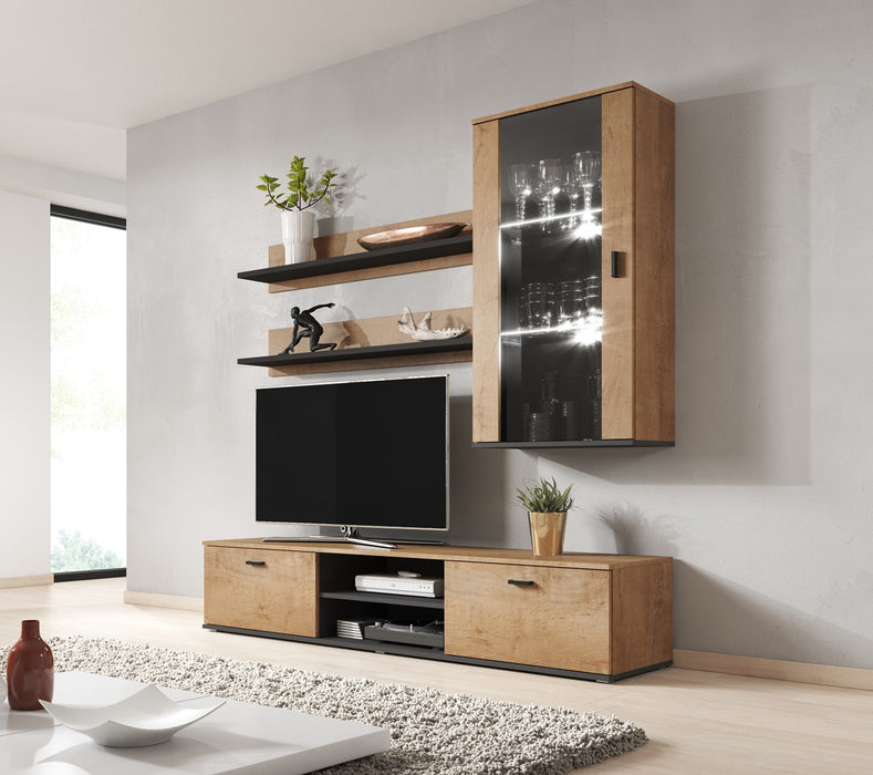 Cama hanging display cabinet SOHO lefkas oak/black