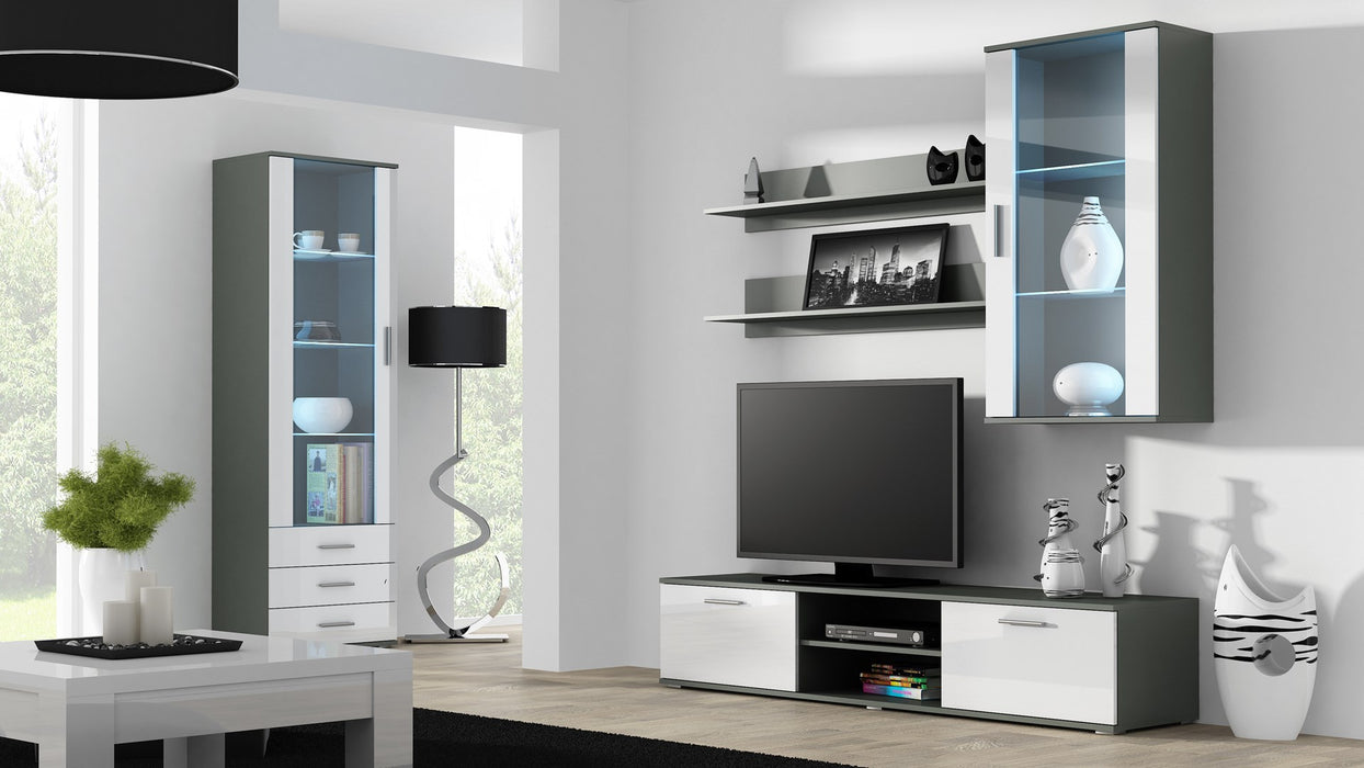 Cama hanging display cabinet SOHO grey/white gloss