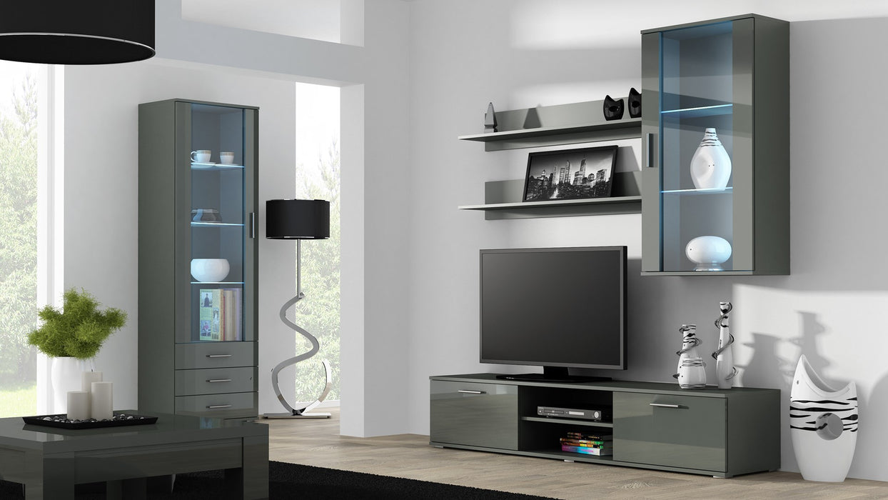 Cama hanging display cabinet SOHO grey/grey gloss