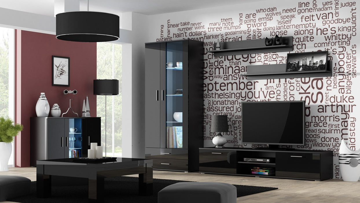 Cama display cabinet SOHO S6 2D2S black/black gloss