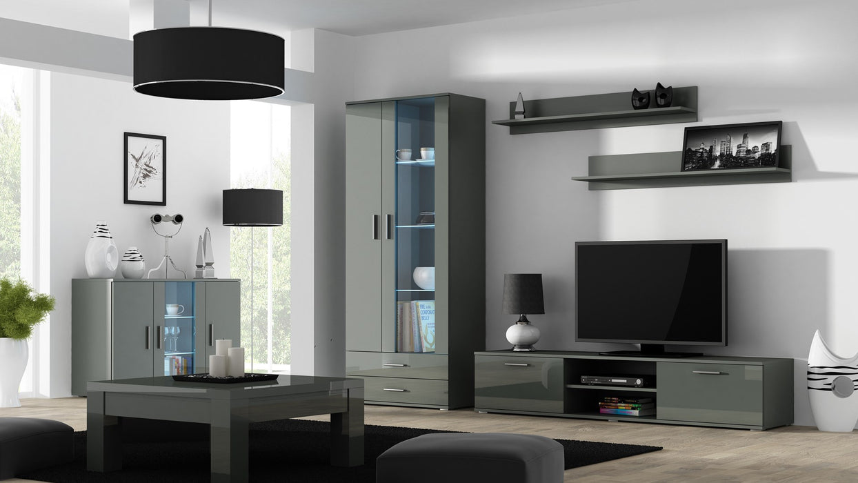 Cama display cabinet SOHO S6 2D2S grey/grey gloss