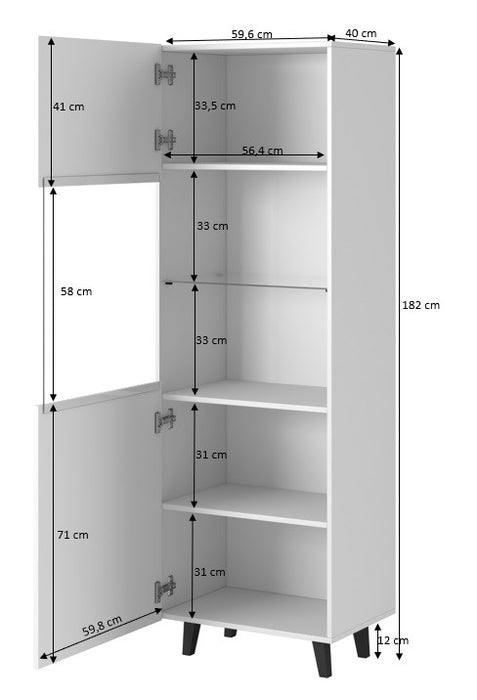 Display cabinet PAFOS 60x40x182 mat black