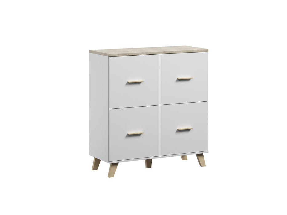 Cama sideboard LOTTA 110 4D white + sonoma oak