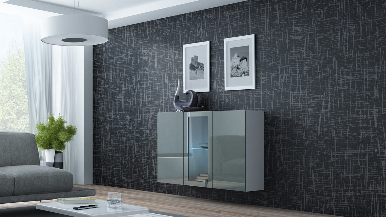Cama Sideboard VIGO 90/120/38 white/grey glossy
