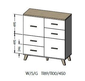 Cama sideboard LOTTA 110 2D4S wotan oak/mat black
