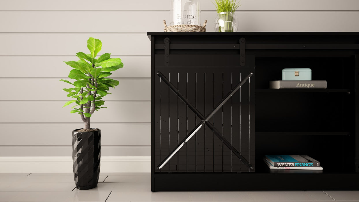 Chest of drawers 160x80x35 GRANERO black/black gloss