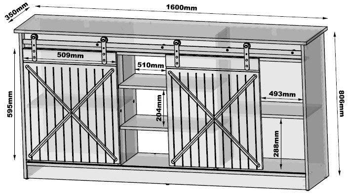 Komoda 160x80x35 GRANERO stare drewno
