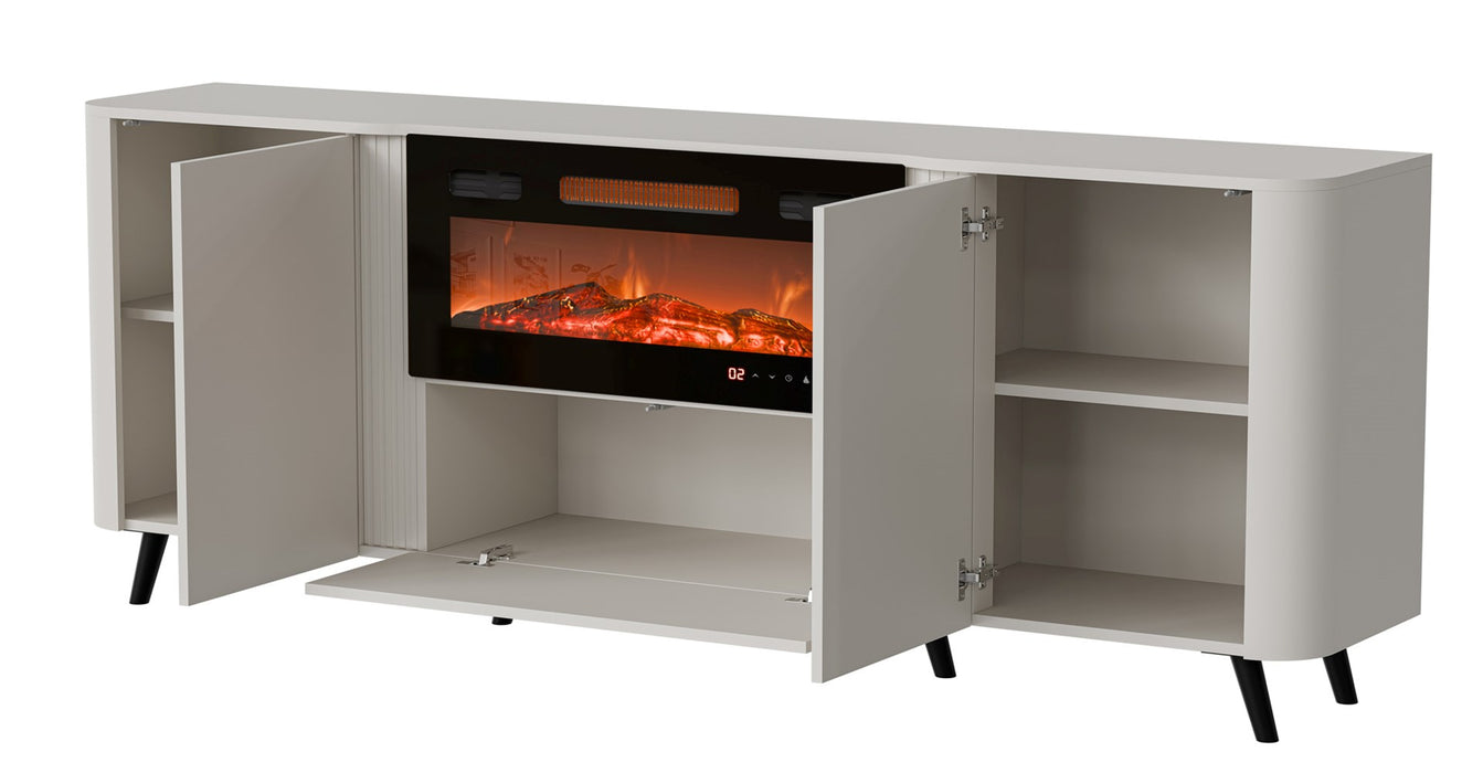 Cama Volare chest of drawers 200 x 39 x 75 cm cashmere + fireplace
