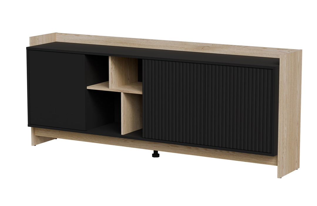 Cama PORTO 3D chest of drawers 190x38x77 oak/black