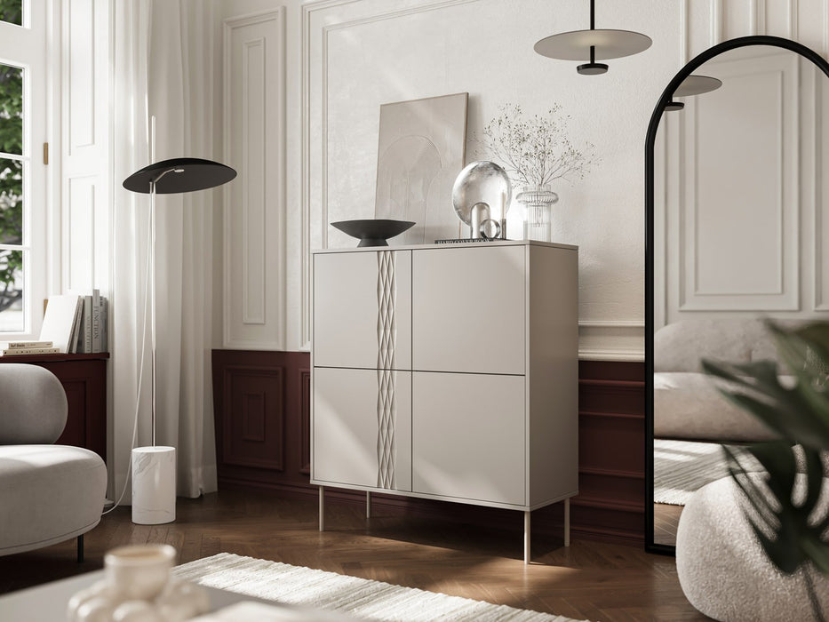 4D chest of drawers TRESSE 100x40x110 cashmere matt