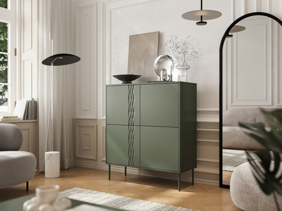 Cama 4D chest of drawers TRESSE 100x40x110 matte green