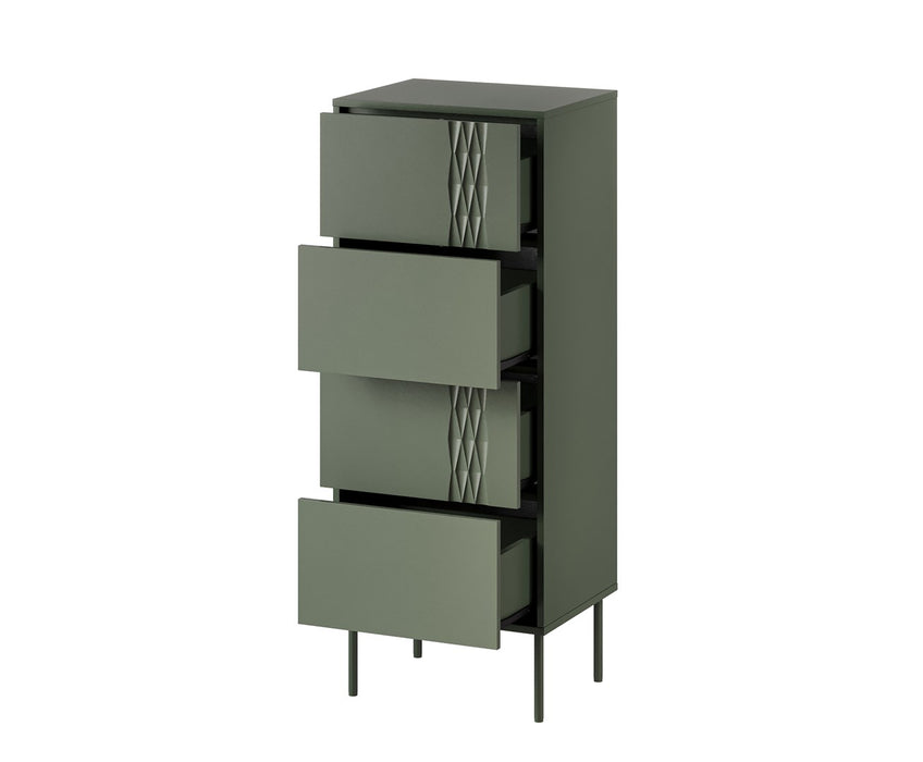 4S TRESSE chest of drawers 50x40x125 matte green