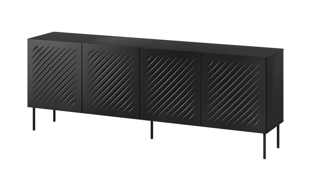 SIENA chest of drawers 200x40x75 matte black