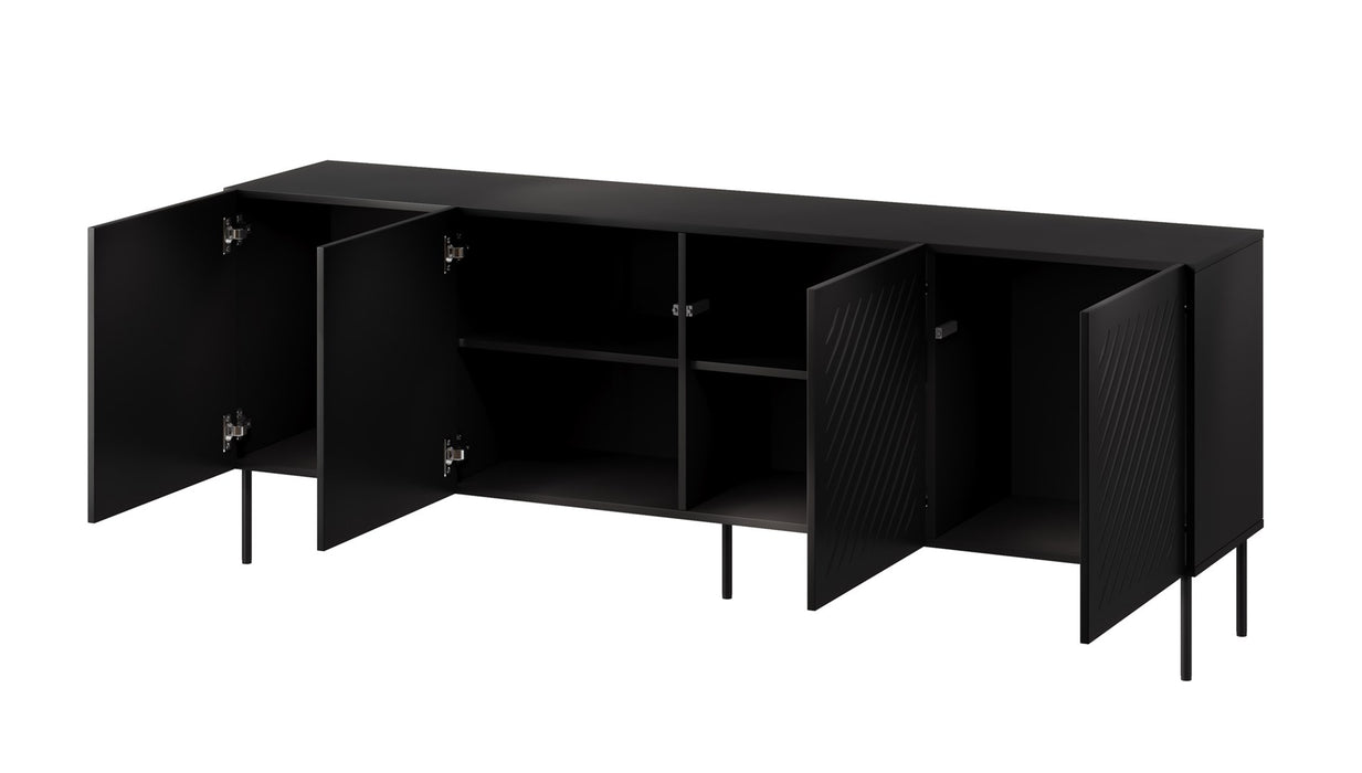 SIENA chest of drawers 200x40x75 matte black