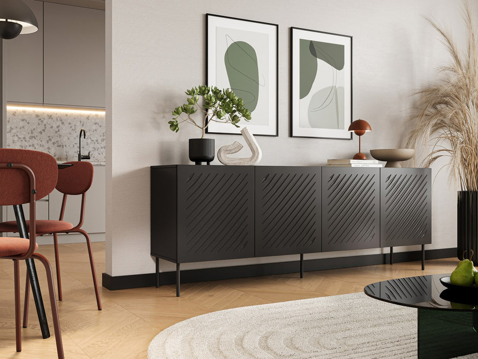 SIENA chest of drawers 200x40x75 matte black