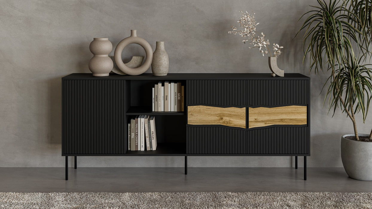 Cama INSERTO 3D1W chest of drawers 190x40x80 black + LED