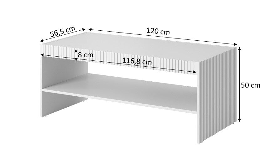 PAFOS bench/table 120x60x50 cm white matte