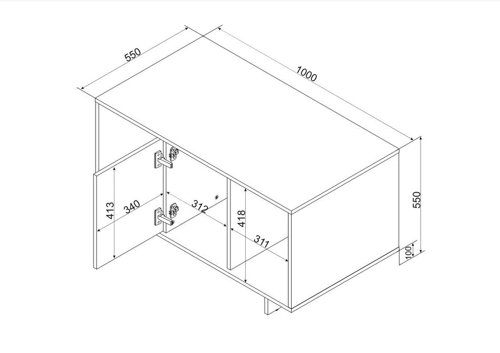Cama Coffee table/lawn ALMA 100x55xh55 cashmere