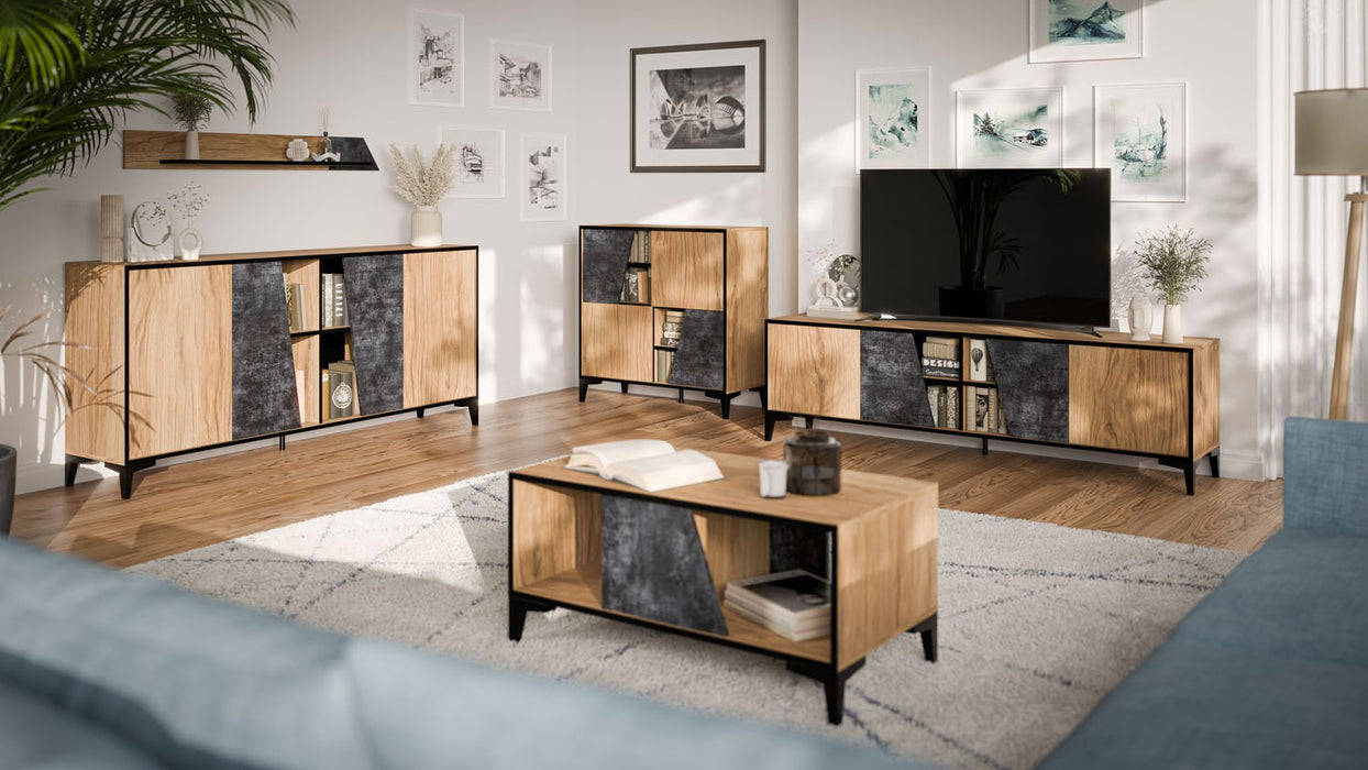 Cama Coffee table/latrine OVO 90x50xH39 oak/concrete
