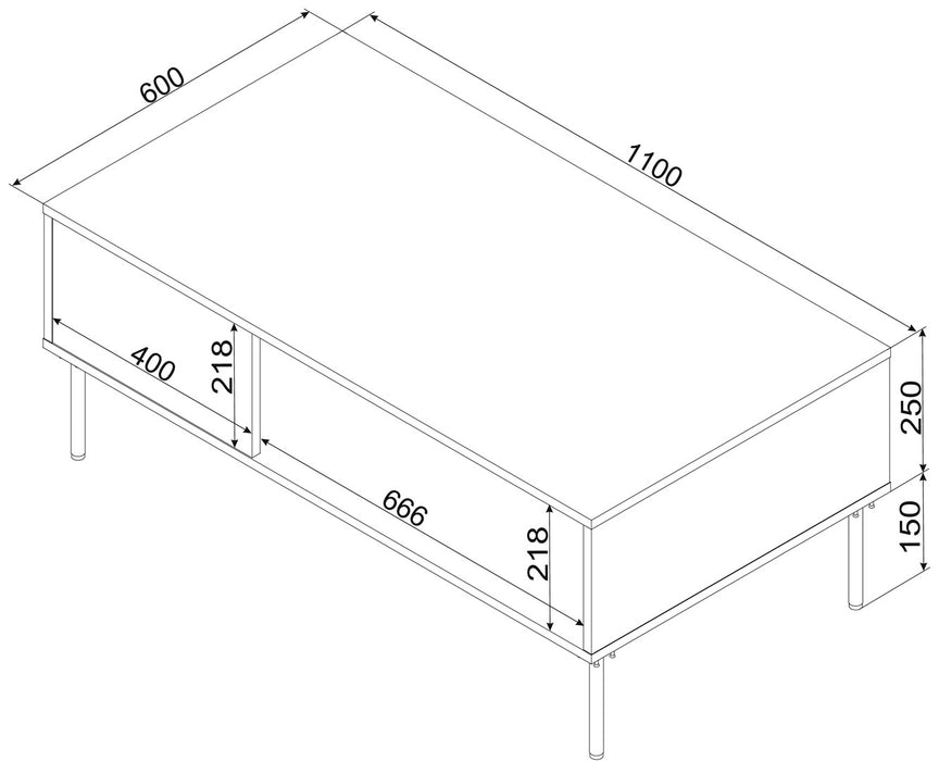 TRESSE bench/table 110x60x40 cashmere matt