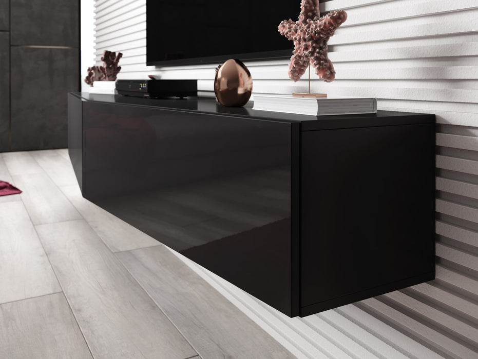Cama Living room cabinet set VIGO SLANT 2 black/black gloss