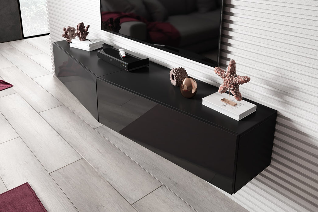 Cama Living room cabinet set VIGO SLANT 3 black/black gloss
