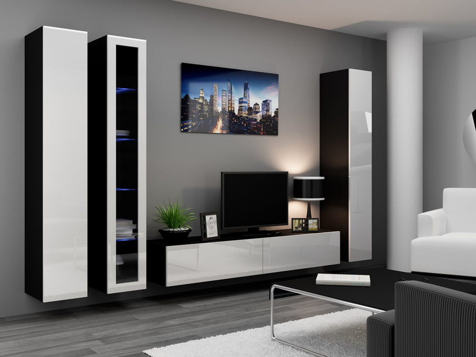 Cama Living room cabinet set VIGO 2 black/white gloss