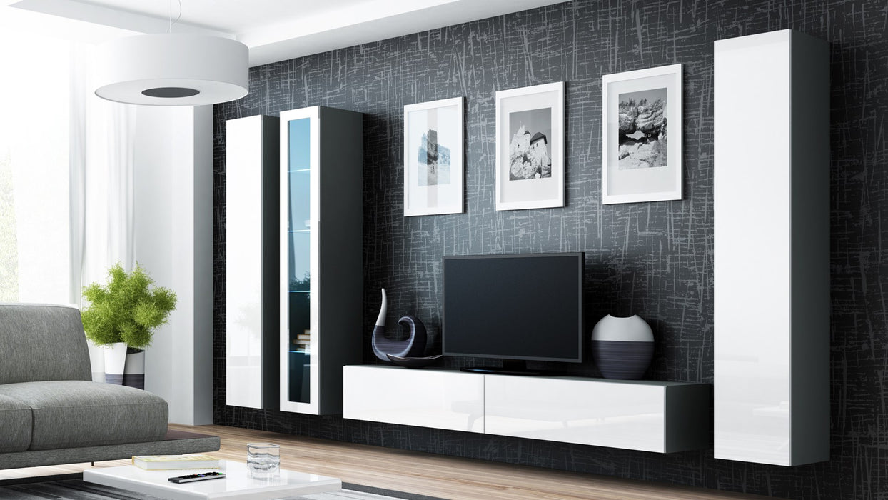 Cama Living room cabinet set VIGO 2 grey/white gloss