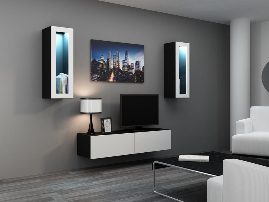Cama Living room cabinet set VIGO 8 black/white gloss