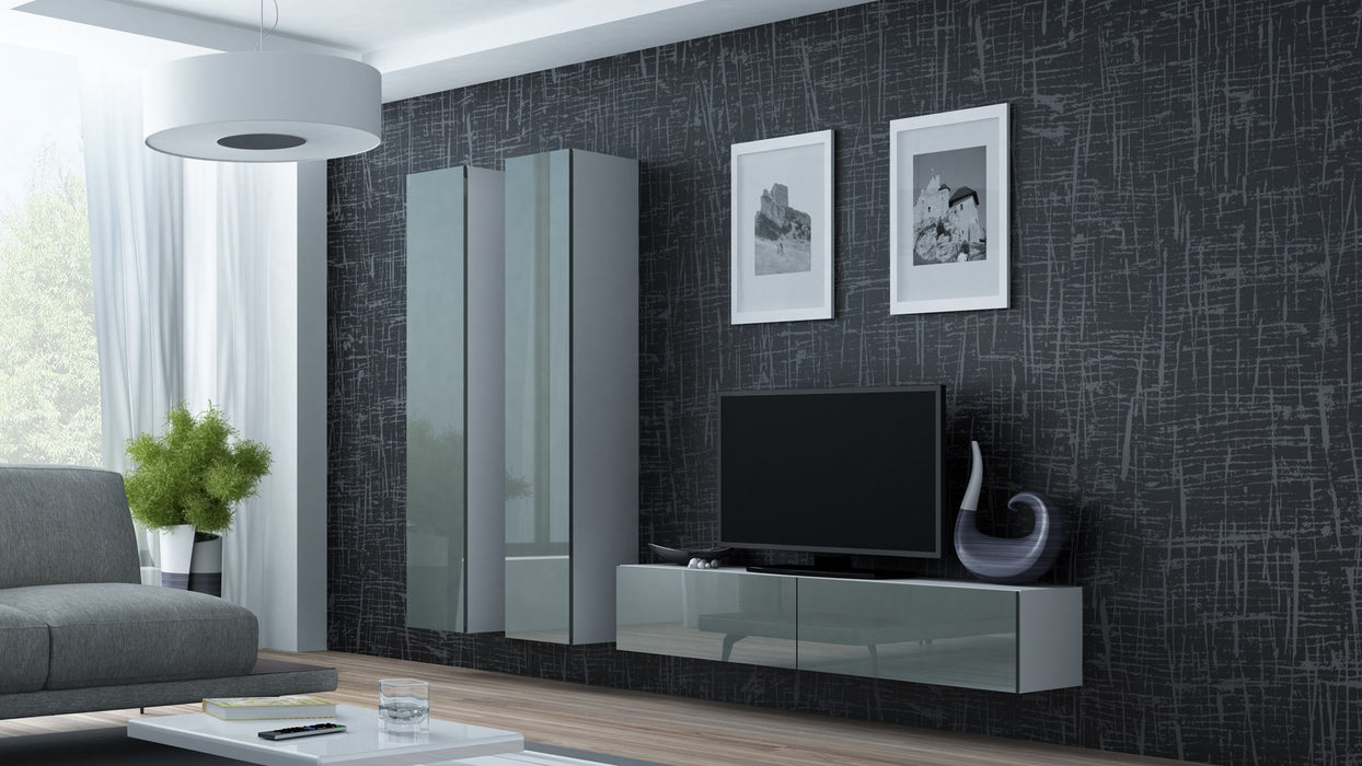 Cama Living room cabinet set VIGO 9 white/grey gloss