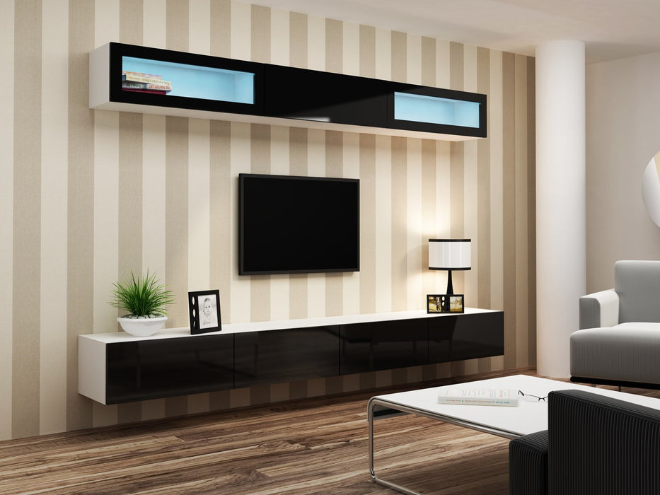 Cama Living room cabinet set VIGO 11 white/black gloss