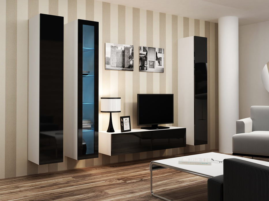 Cama Living room cabinet set VIGO 15 white/black gloss