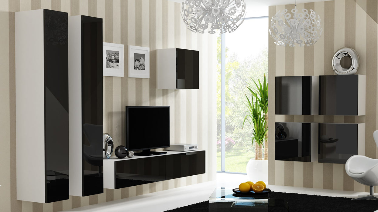 Cama Living room cabinet set VIGO 24 white/black gloss