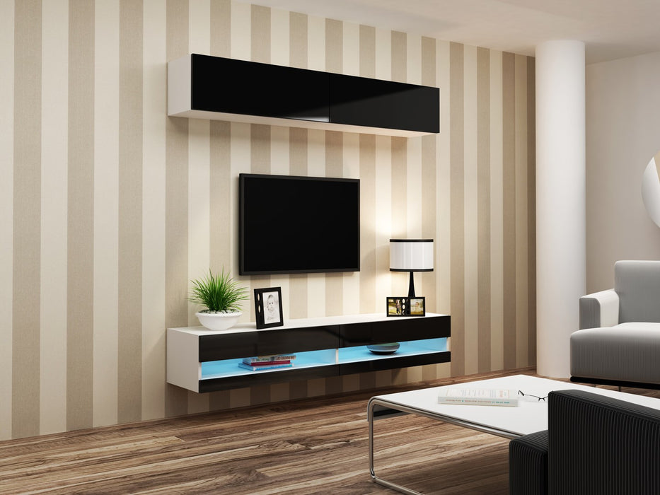 Cama Living room cabinet set VIGO NEW 10 white/black gloss