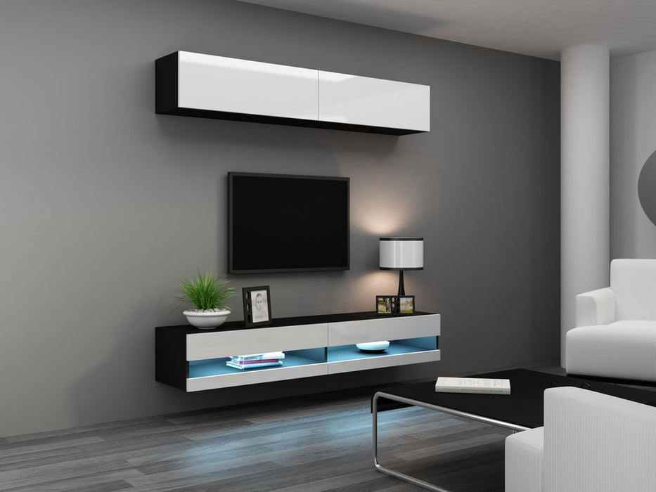 Cama Living room cabinet set VIGO NEW 10 black/white gloss