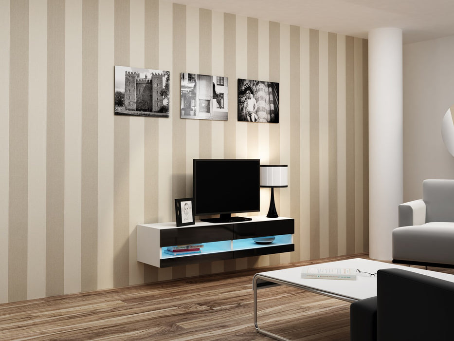 Cama Living room cabinet set VIGO NEW 11 white/black gloss