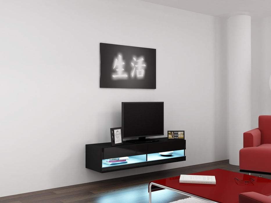 Cama Living room cabinet set VIGO NEW 11 black/black gloss