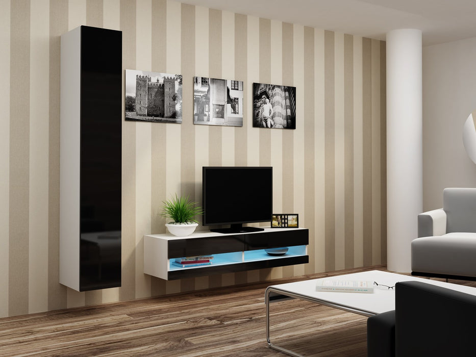 Cama Living room cabinet set VIGO NEW 13 white/black gloss