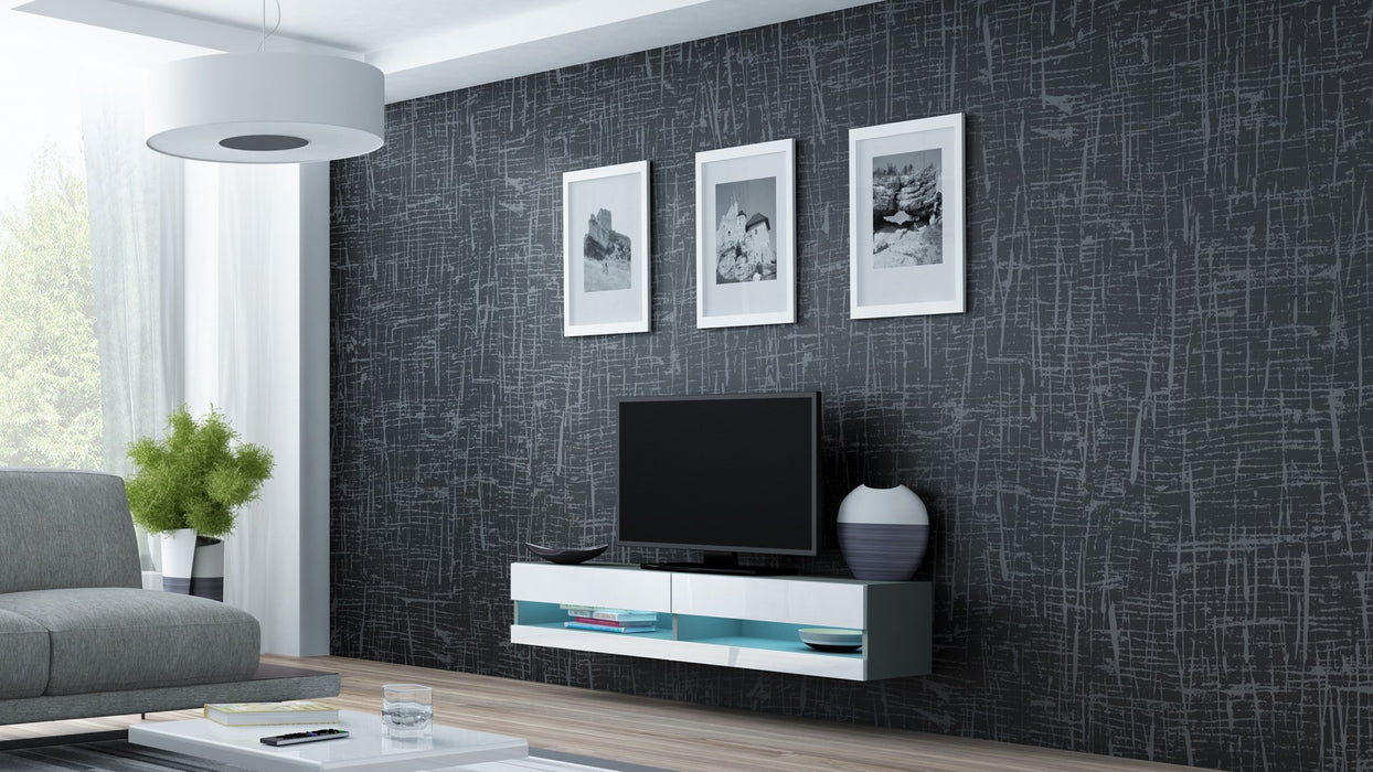 Cama Living room cabinet set VIGO NEW 13 grey/white gloss
